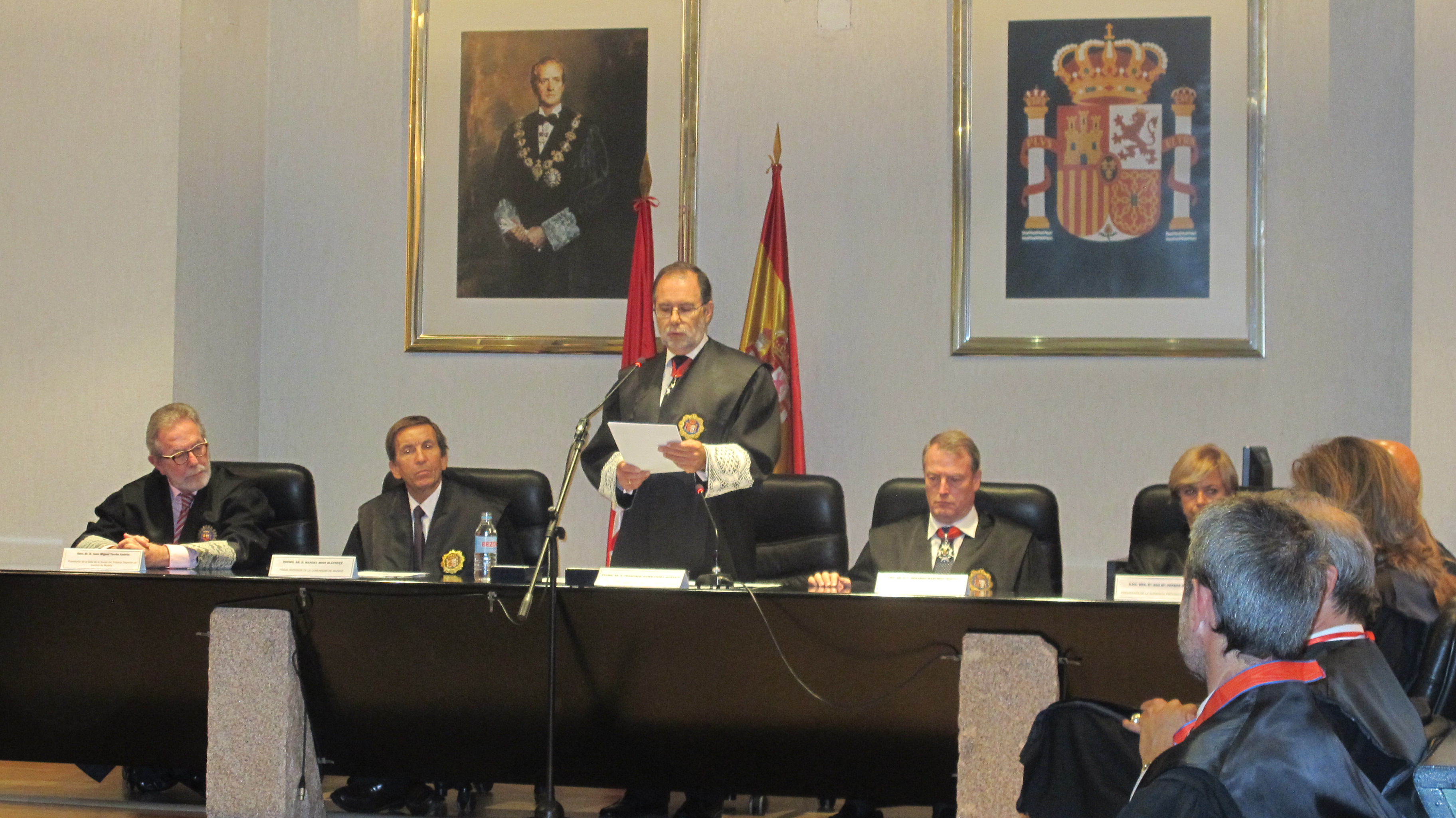El presidente del TSJM, Francisco Javier Vieira, en un momento de su intervención